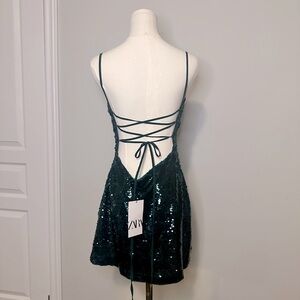 Backless Sequin ZARA nwt party dress ✨ 90s / disco realness